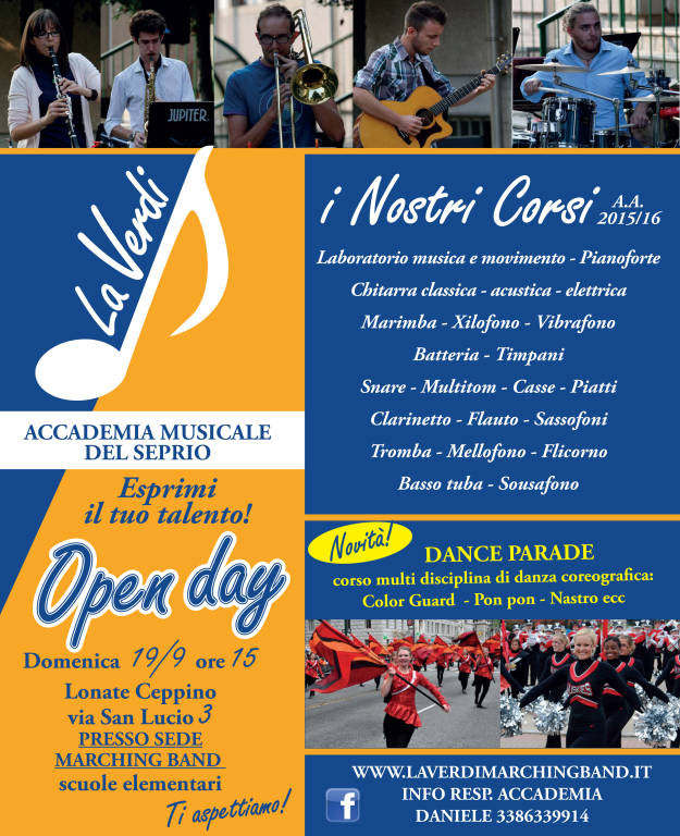 OPEN DAY - LA VERDI ACCADEMIA MUSICALE DEL SEPRIO