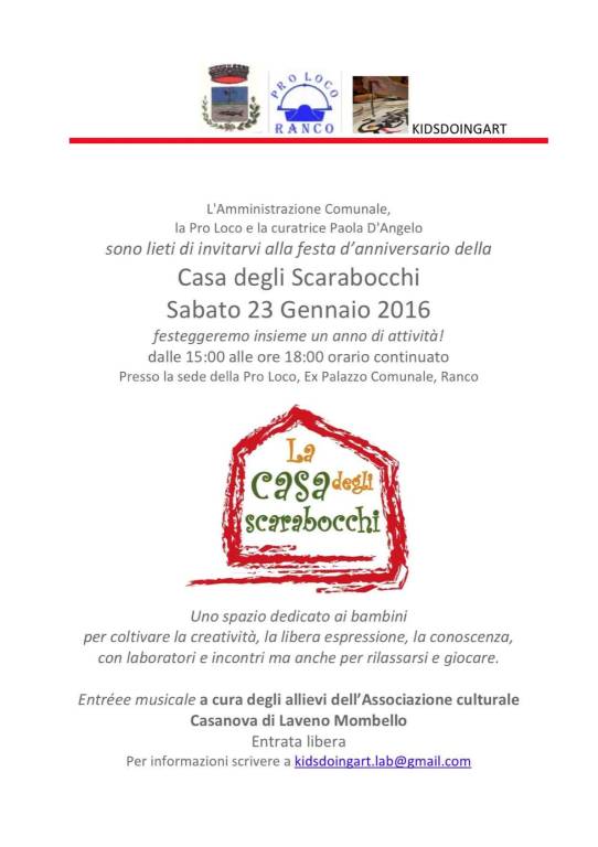 Festa d\'anniversario alla Casa degli Scarabocchi