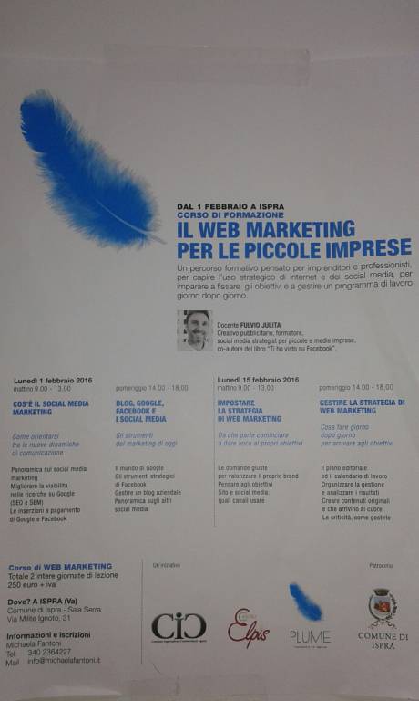 Corso di formazione: Il Web Marketing per le piccole imprese. PRIMA VENDI IL TUO MARCHIO POI IL TUO PRODOTTO