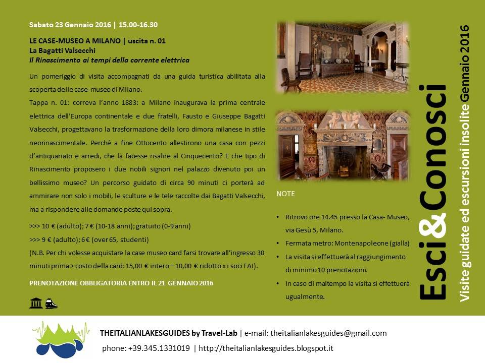 VISITA GUIDATA LE CASE-MUSEO A MILANO | uscita n. 01 - La Bagatti Valsecchi Il Rinascimento ai tempi della corrente elettrica