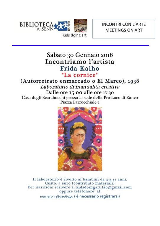 Incontri con l\'arte: Frida Kalho\" La cornice\"- Laboratorio di manualità creativa per bambini da 4 a 10 anni