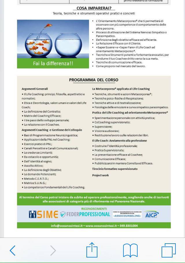 Presentazione della Scuola di Life Coach Metacorporeo a Varese