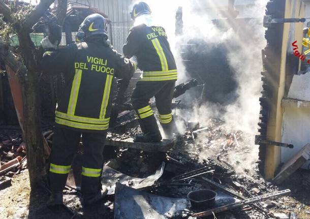 incendio capannone cittiglio provinciale