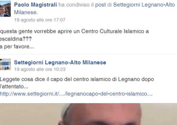 rescaldina post centro islamico paolo magistrali