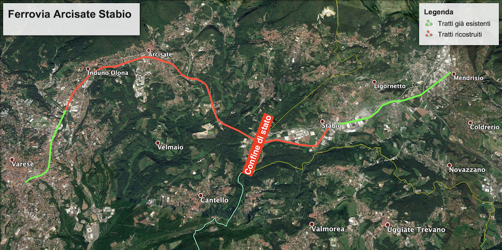 Mappa Arcisate Stabio Ferrovia