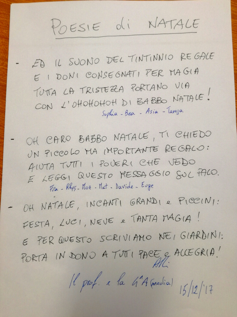 Poesia Natale Bambini.Poesie Di Natale In Giro Per Lugano Grazie Ad Un Prof Varesino