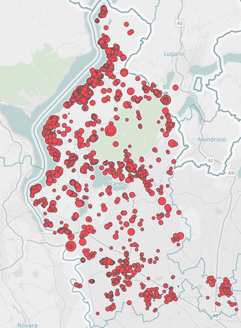 La mappa degli Airbnb in provincia di Varese