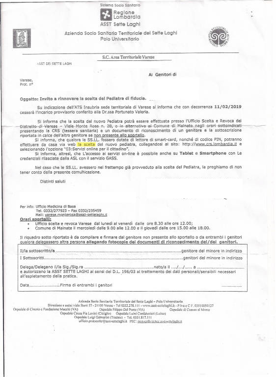 Asl Milano Cambio Medico