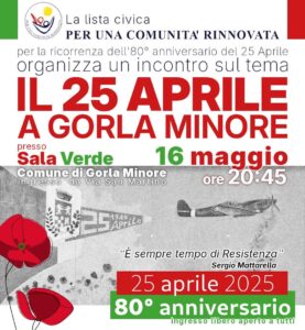 La serata dedicata alla Liberazione a Gorla Minore di venerdì 16 maggio 