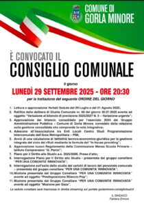 L'Ordine del giorno del Consiglio comunale del 29 settembre 