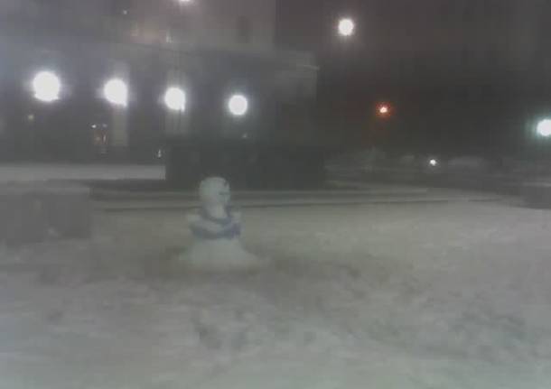 Neve in piazza Monte Grappa