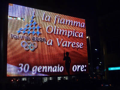 fiaccola olimpica schermo