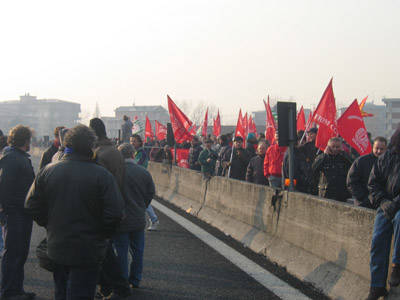 sciopero in autostrada