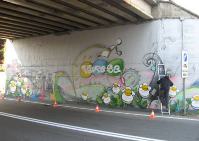 murale ciclismo buguggiate