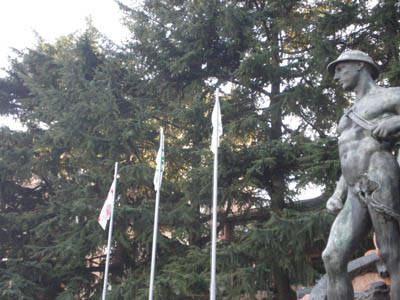 Bandiere padane monumento caduti varese