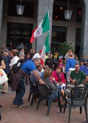 festeggiamenti tifosi italia mondiale ciclismo varese 2008