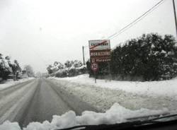 Milano Varese sotto la neve, cartello morazzone