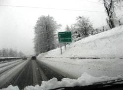 Milano Varese sotto la neve, svincolo castronno