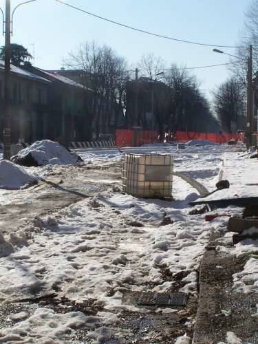 piazzale kennedy busto arsizio 12-1-2009 cantiere lavori stradali
