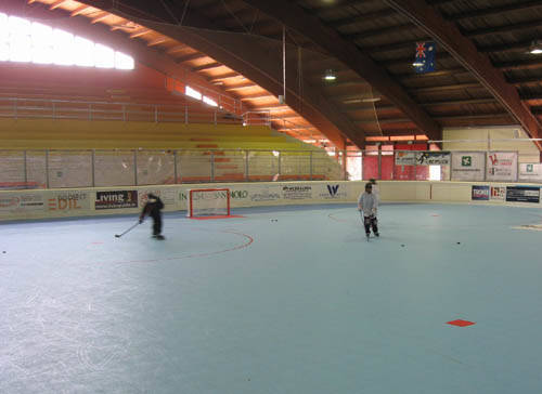 palaghiaccio con nuova pista hockey in line