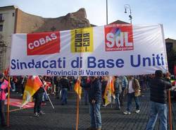 manifestazione roma sindacati di base striscione varese ottobre 2009