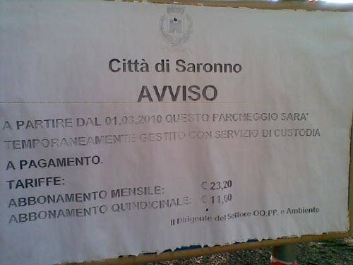 parcheggio saronno