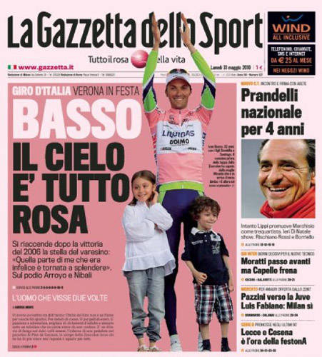 vittoria basso giro d'italia 2010 rassegna stampa