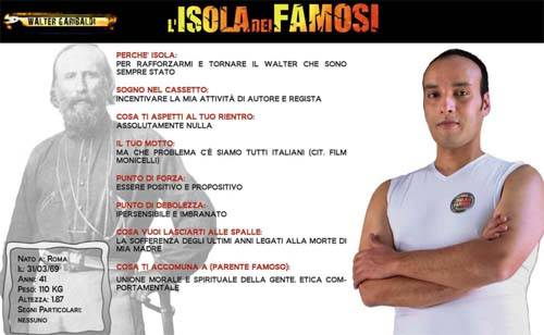 isola dei famosi 2011 schede personaggi 