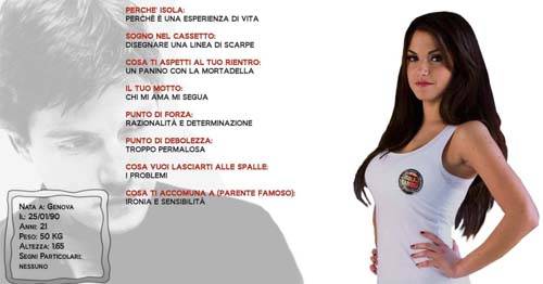 isola dei famosi 2011 schede personaggi 