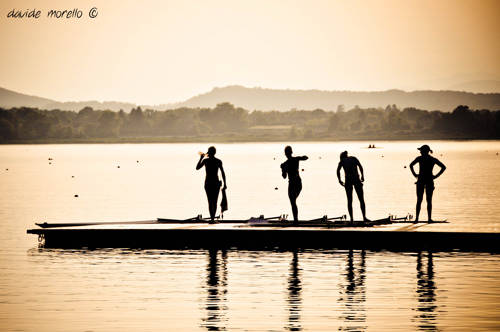 Lago di Varese - Canottaggio al tramonto