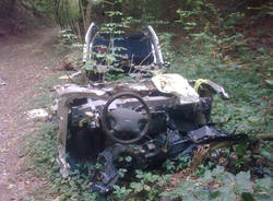 auto nel bosco rifiuti besnate