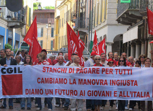 sciopero generale cgil piazza monte grappa 2011
