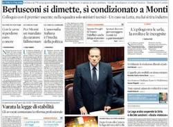 silvio berlusconi dimissioni giornali mondiali