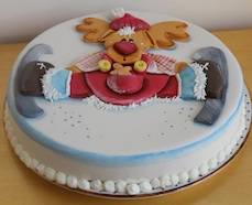 torta natale alce decorata apertura