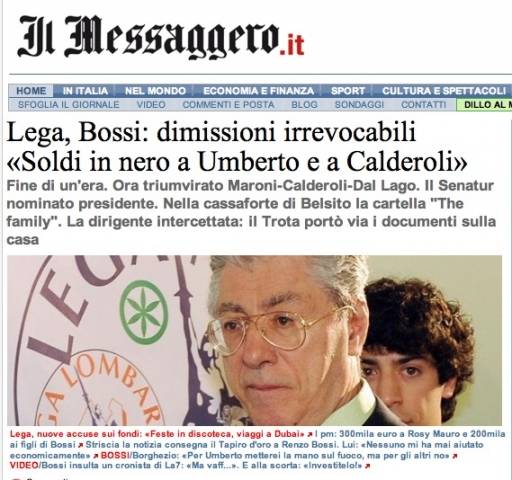 Le dimissioni di Bossi (inserita in galleria)