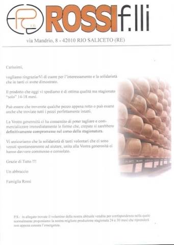 Distribuzione parmigiano "terremotato (inserita in galleria)