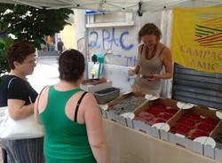 Il mercatino dei produttori in piazza Giovine Italia (inserita in galleria)