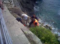 Frana alle Cinque Terre sulla Via dell'Amore (inserita in galleria)