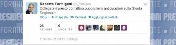 Formigoni e Twitter (inserita in galleria)