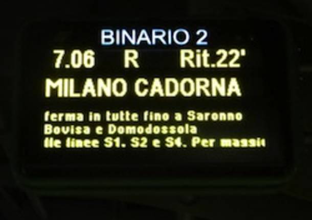 ritardi treno treni cadorna nord apertura