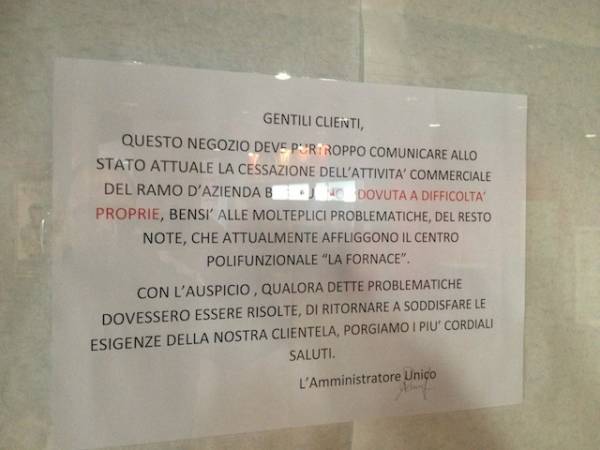 Fornace, chiudono altri negozi (inserita in galleria)