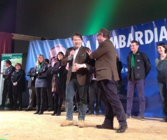 Maroni e i sette candidati della Lega al Politeama (inserita in galleria)