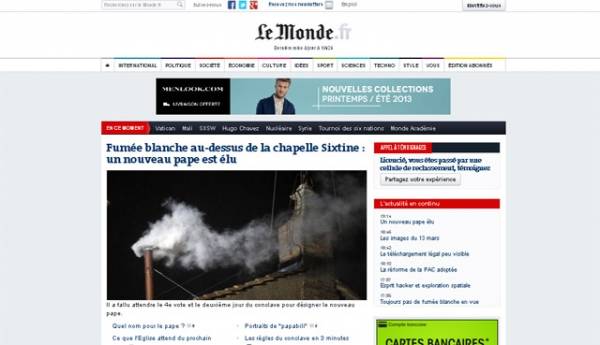 Fumata bianca, i giornali del mondo (inserita in galleria)