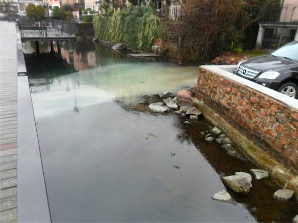 Piove, il torrente cambia colore (inserita in galleria)