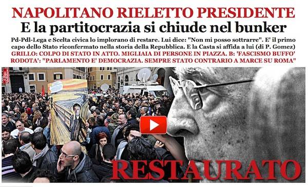 Napolitano, le Homepage dei giornali (inserita in galleria)