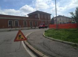 Cantiere nuova rotonda in zona stazione a Gallarate (inserita in galleria)
