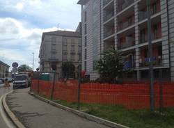 Cantiere nuova rotonda in zona stazione a Gallarate (inserita in galleria)