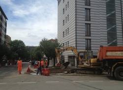 Cantiere nuova rotonda in zona stazione a Gallarate (inserita in galleria)
