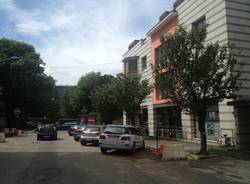 Cantiere nuova rotonda in zona stazione a Gallarate (inserita in galleria)