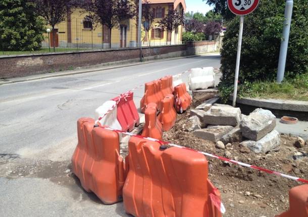 Lavori in corso in zona stazione a Gallarate (inserita in galleria)